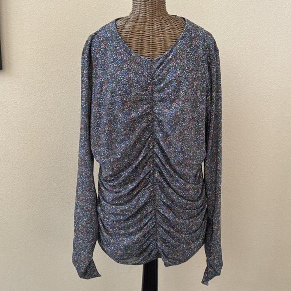 NWT Ted Baker Floral Ruched Long Sleeve Top 6 16